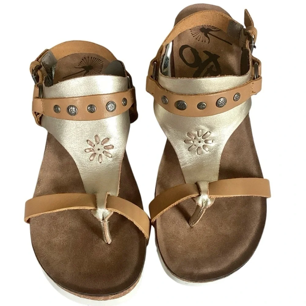 OTBT Maverick Wedge Platform Leather Sandals Stud Details Sz 9.5 From Sundance - Picture 5 of 16